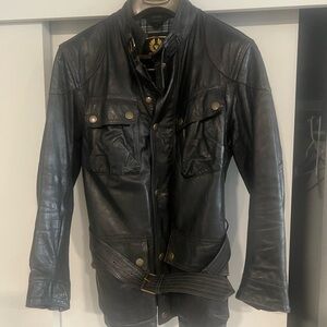 Rare Belstaff Panther Leather Jacket in Summerweight. Small